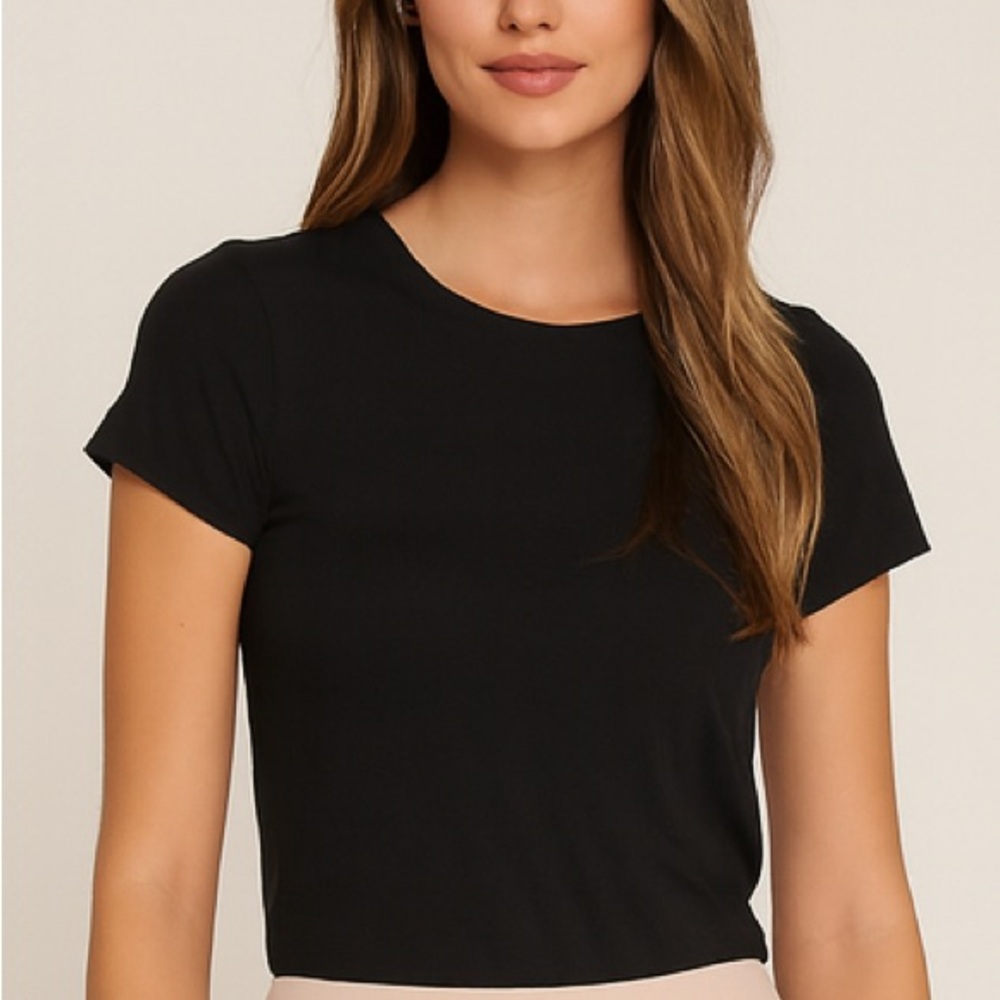 Reformation Black Short Sleeve Top
